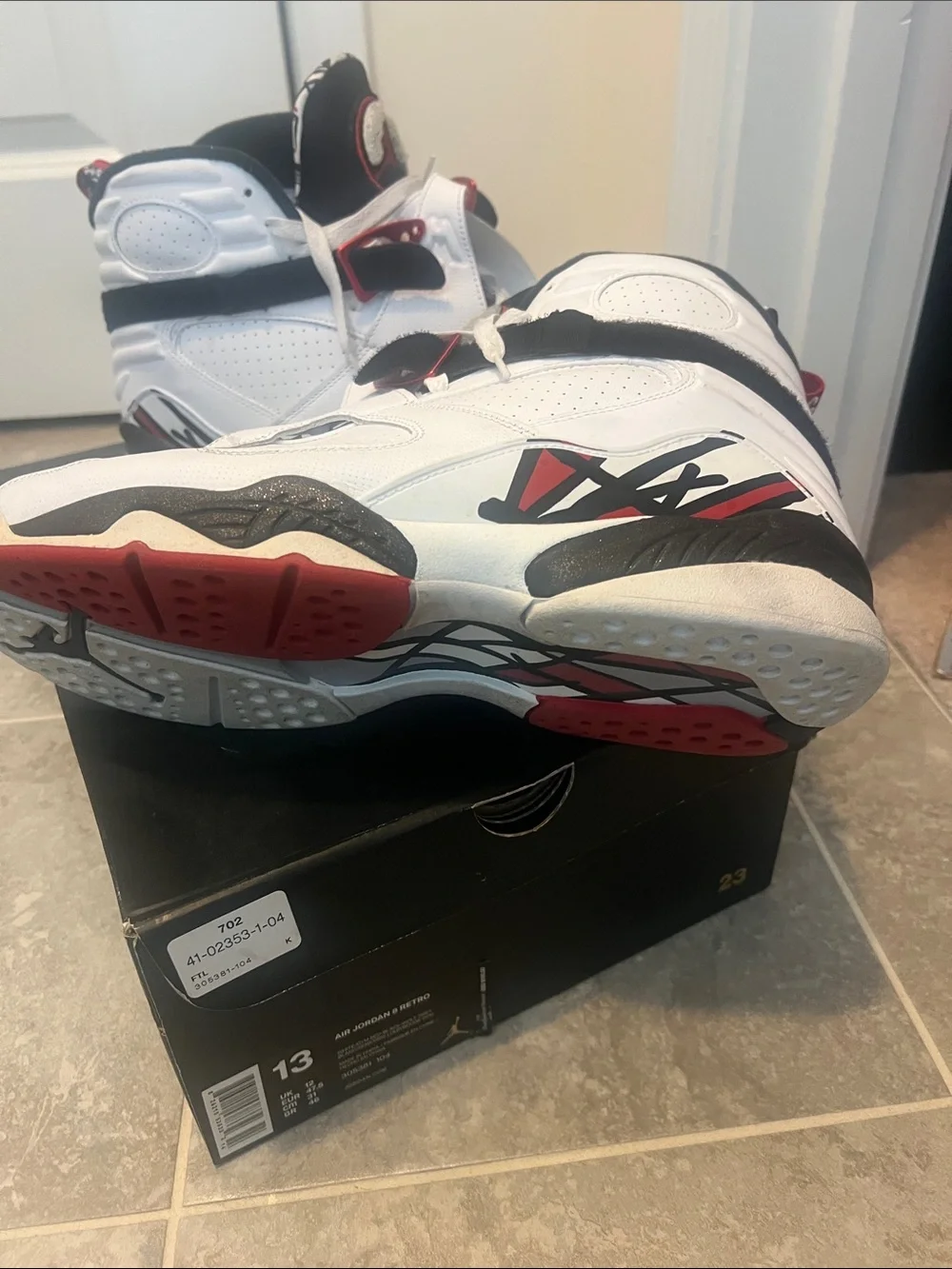 Jordan Men’s White Black Red High-Top Sneakers